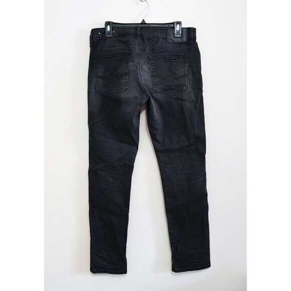 American  Eagle Outfitters Black Jeans Mens Slim Size 32 X 30 Distressed Ripped - Picture 3 of 5